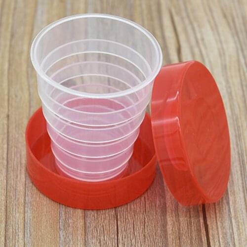 Wholesale Folding Portable Collapsible Plastic Cups Telescopic Cups Camping Hiking Drinkware Random Color Outdoor Portable