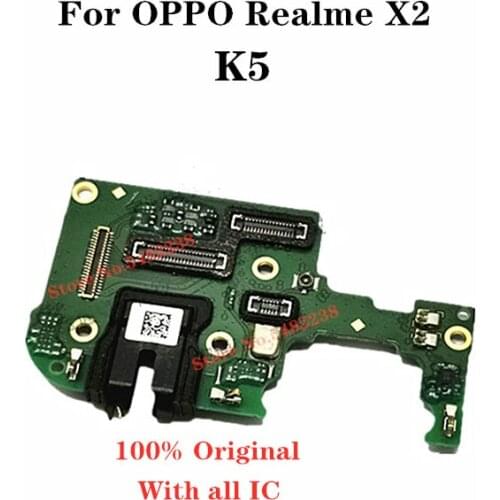 Original Headphone Jack MIC Connector For OPPO Realme X2 K5 Microphone Earphone Jack Audio Flex Cable For RealmeX2 Replacement