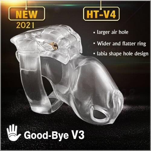 2020 Newest 100% Biosurced Resin HT-V4 Male Chastity Device,Penis Rings,Chastity Belt,Cock Cage,Penis Sleeve,Sex Toys For Men