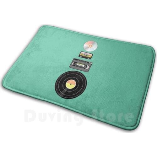 Retro Vinyl And Cassette Tape Pattern Mat Rug Carpet Anti-Slip Floor Mats Bedroom Vinyl Vinyal Record Tape Casstte Tape Mix Tape