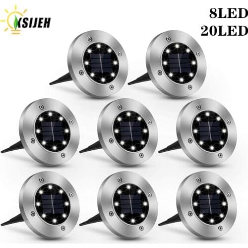 Garden Decoration Solar LED Light Outdoor Swimming Pool Street 8/20LED Garlands Undergroud Flood Light Warm White Colorful