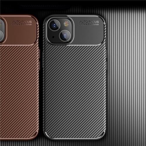 Iphone13 case bumper silicon slim carbon fiber back cover for iphone 13 pro max case ifone 13pro 13 mini 13mini shockproof coque