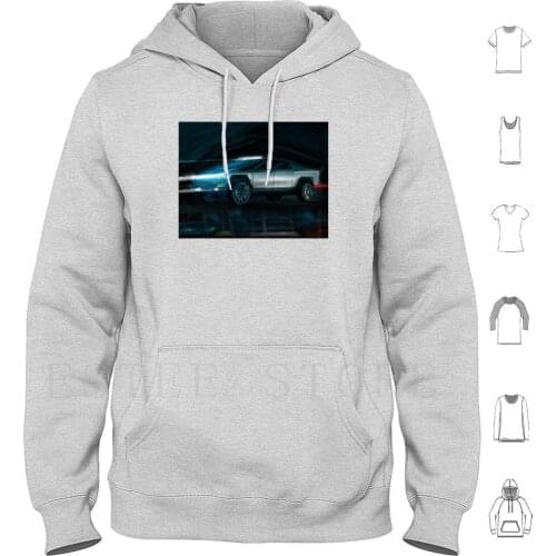 Cybertruck Hoodie Long Sleeve Cyber Cybertruck Tesla Tesla Truck Truck Pick Up Vehicle Design Ev Electric Vehicle Electric
