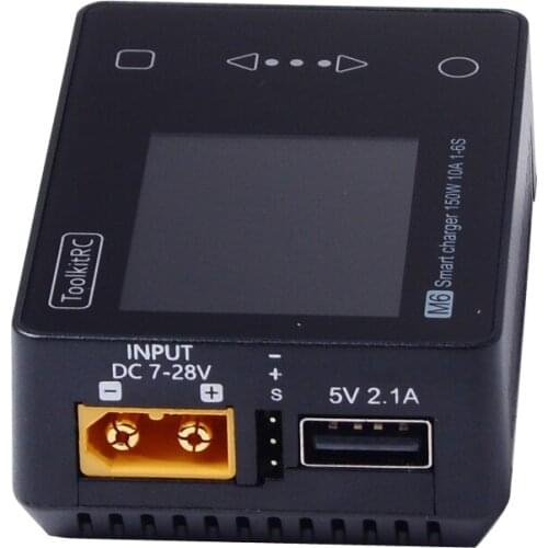 ToolkitRC M6 DC 150W 10A LCD 2-6S Lipo Battery Smart Balance Charger Discharger Voltage Servo Checker Receiver Signal Tester