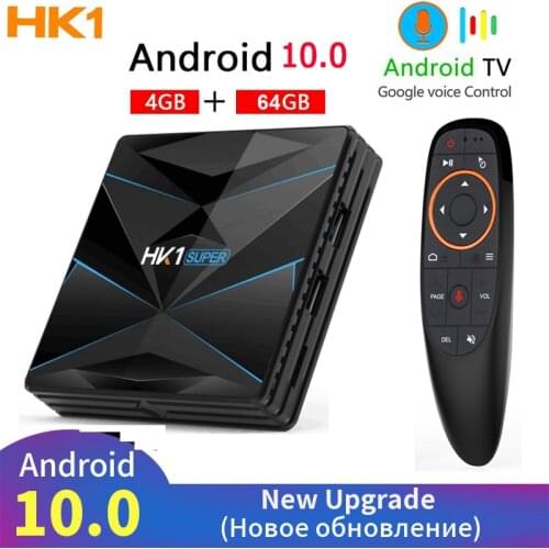 HK1 Super Android 9.0 Smart TV BOX Google Assistant 4G 64G RK3318 4K 3D Utral HD TV Wifi Play Store Free Apps Fast Set top Box