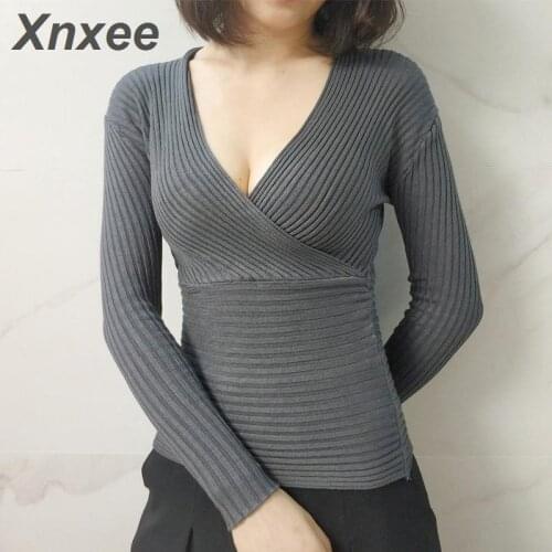 Женские пуловеры с V-образным вырезом Xnxee China At AliExpress