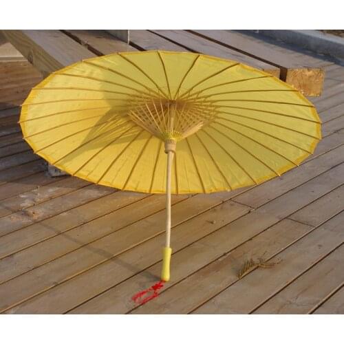 Yellow Plain Fabric Bamboo Parasol/Umbrella Great For Wedding Party Favor
