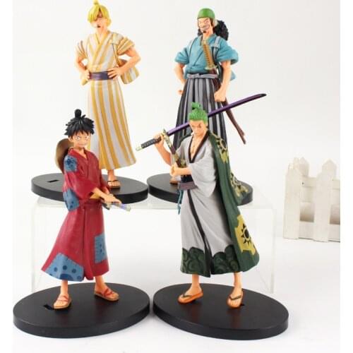 17cm Vinsmoke Sanji The Grandline Men Luffy Roronoa Zoro Trafalgar Law Land of Wano Country Ver. Action Figure Toy