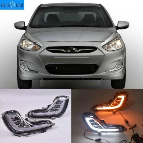 2 pcs For Hyundai Accent Solaris 2010-2013 lamp cover daylight LED Daytime Running Light Fog Light DRL signal Lamp