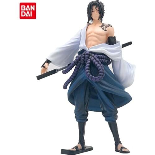 28cm BANDAI Naruto: Shippuden GK Tattoo Uchiha Sasuke Itachi Naruto Kakashi Standing Model Boxed Hand-made Gift for Children