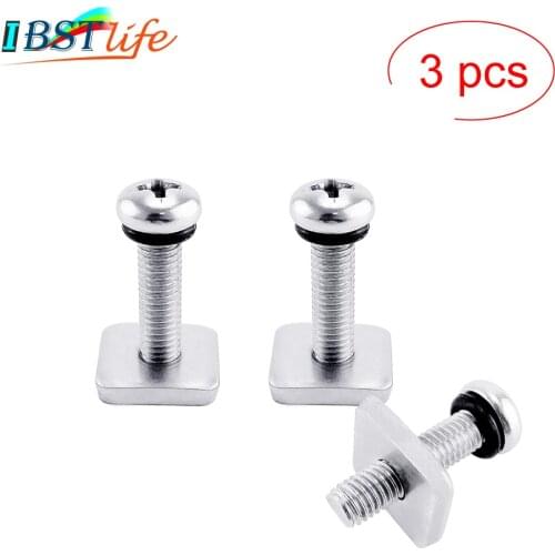 3PCS Boat Surfboard Tail Fin Screw Surf Fin Nails Bolt Screws Longboard Sliding Fin Screws Single Fin Screw with Plate Surfing