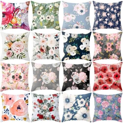 45x45cm Pillow Case Minimalist Pillow Cover Home Decor Flower Printing Throw Pillows Texture Pillow Case Car Pillowcase 2021