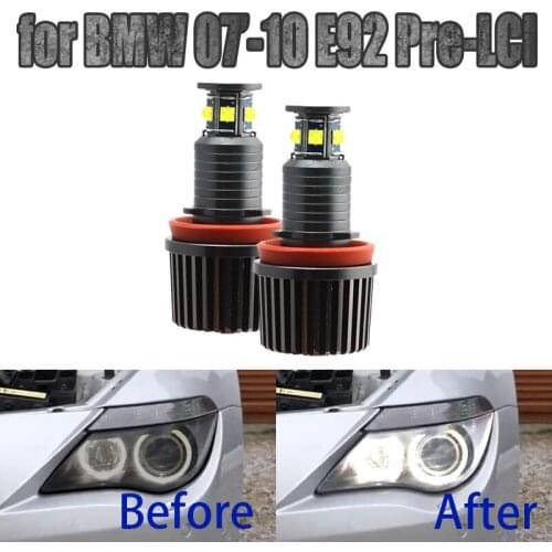 6000K White 120W 6 LED 3000LM Car Angel Eye Marker Headlights Bulbs Lamps for BMW 2007-2010 3 Series E92 Coupe (Pre-LCI)