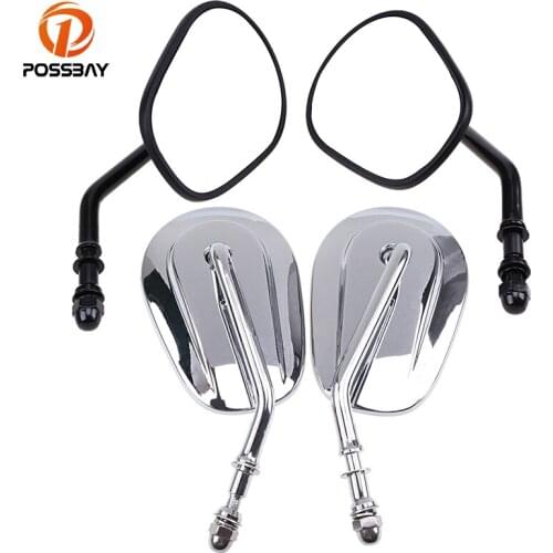 POSSBAY 7.6mm Bolt Motorcycle Rearview Side Mirrors Scooter Accessories for Harley Cafe Racer Rear Mirror Accessories