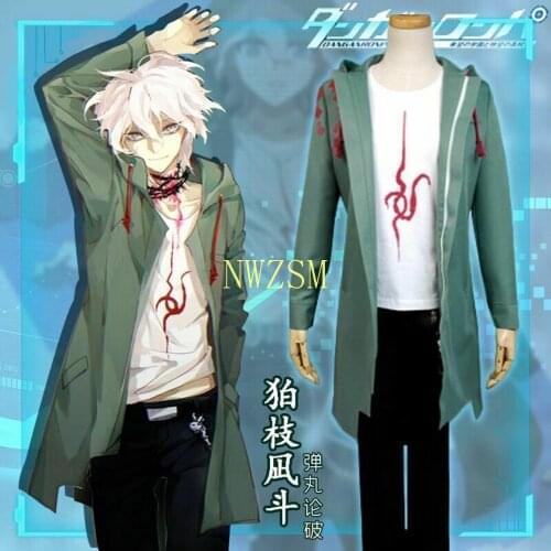 Anime Super Dangan Ronpa 2 DanganRonpa Nagito Komaeda Jacket Coat Cosplay Costume Hoodie T shirt Pants Halloween Party Outfits