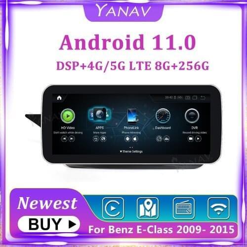 Android 11.0 Car Radio For Mercedes-Benz E-Class W212 2009-2012 2013-2014 2015 RHD Stereo Receiver GPS Navigation Multimedia