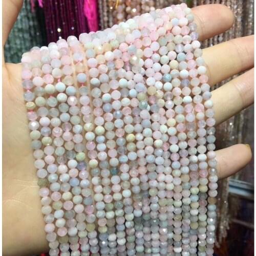 Natural stone Faceted Small Beads Morgans stone Loose isolation Beads for jewelry making DIY necklace bracelet accessories
