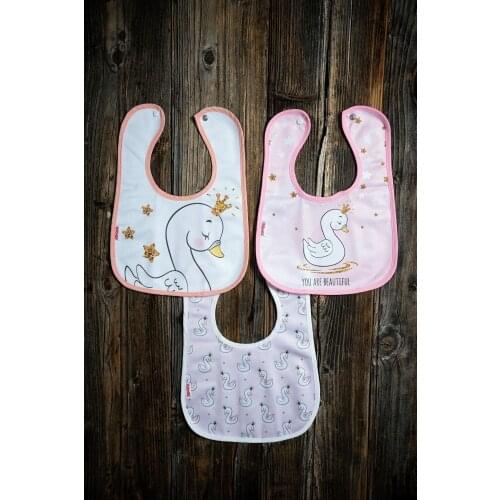 Newborn Essentials Baby Swan Themed Cotton Microfiber Unisex Baby Bib Free Shipping Turkey