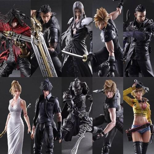 28cm PA Final Fantasy Figure Sephiroth Cloud Cindy Gabranth Model Action Figma Set PVC GK Toy Statue with Katana Anime Game Doll