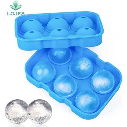 1PCS Large Size 6 Cell Ice Ball Mold Silicone Ice Cube Ball Tray Whiskey Ice Ball Maker 6 Silicone Molds Maker For Party Bar