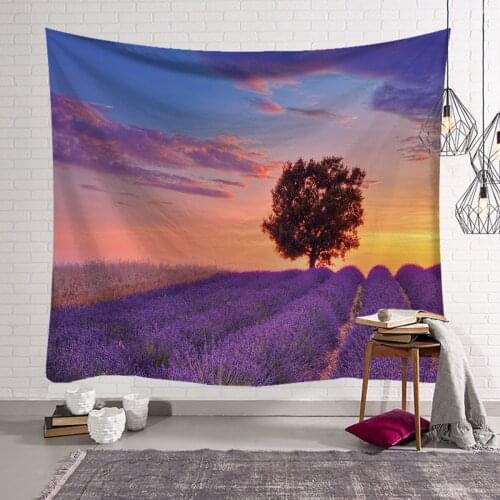 150*200cm Room boho decor Polyester traveling Camping mattress Tapestry Purple lavender Print Sleeping pad Yoga mat Tapestry