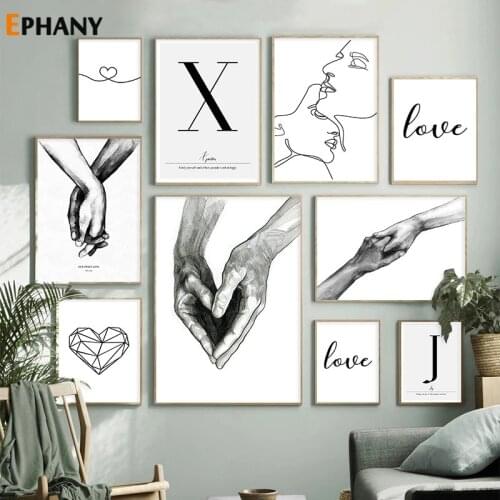 Nordic Love Posters and Prints Couple Gift Quote Words Wall Art Decorative Pictures Living Room Canvas Painting Home Decor