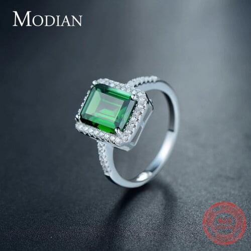Modian Design Fashion Real 925 Sterling Silver Blue Special Cut Ring Wedding Finger Zirconia Jewelry Engagement Rings For Women