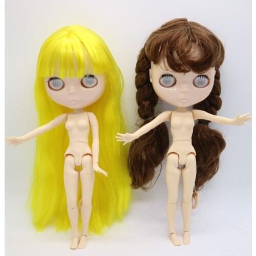 Without eyes chips joint body Nude blyth doll pink hair for DIY 20180105