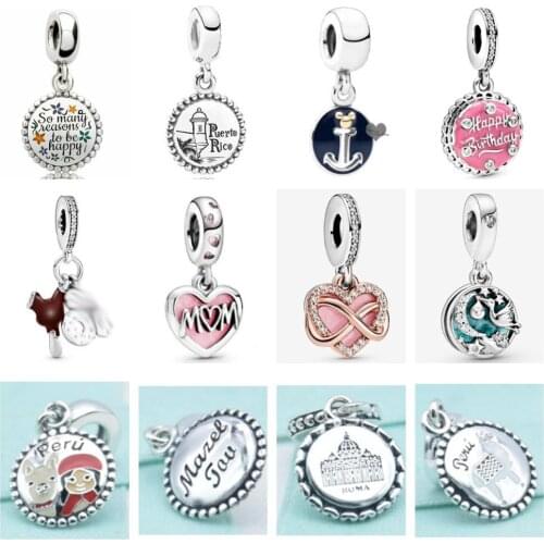 PDD DZ 05 925 Sterling Silver Spring New Charm Pendant with DIY Bracelet Necklace Jewelry Gift Carving Suitable for Women