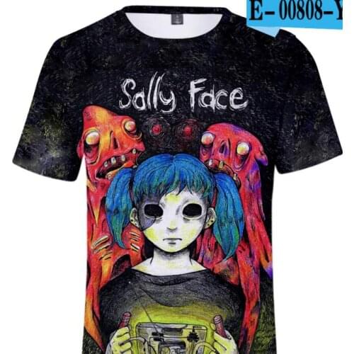 Sally face 3D Print Kids Cool Short Sleeve T-shirt Cool 2019 Summer Fashion Harajuku Boys and Girls Casual T-shirt