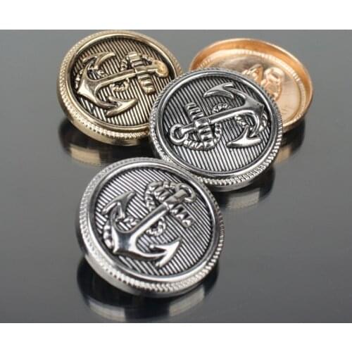 Metal Buttons for Clothing Coat Button Anchor Golden Retro Brass Suit Clothes Jeans 100 pcs/lot