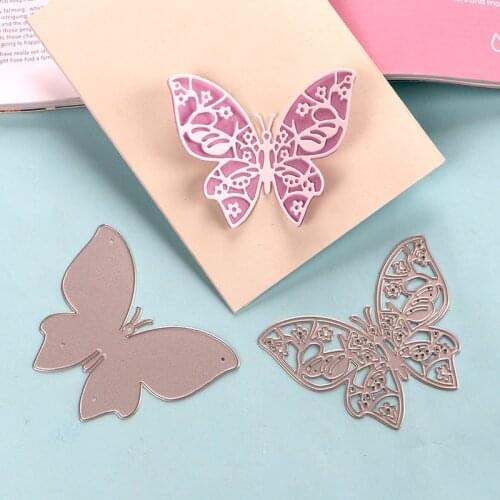 DUOFEN METAL CUTTING DIES 2pcs 3D laced butterflies set stencil DIY Scrapbook Paper Album 2019 new