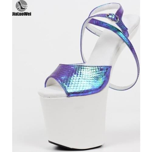 8 inch Hoof heel fashion shoes Exotic pole dance heelless platform sandals