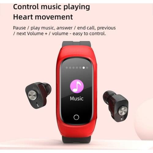 N8 Smart Watch Headphones 2 In1 Sport Bracelet Fitness Tracker Outdoor Wristband For Men 2021 N8 Bluetooth Earbuds Smartwatch