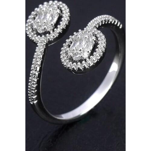 Bride Talk Simple Style Adjustable Women Open Ring Cubic Zirconia High Quality Fashion Bridal Jewelry Rings For Wedding Party