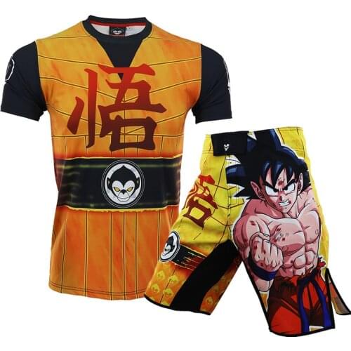 New Cartoon Boxing Shirts Compression Jersey 3D Print Rashguard Kickboxing Tight T-shirts Pants Muay Thai MMA Fightwear