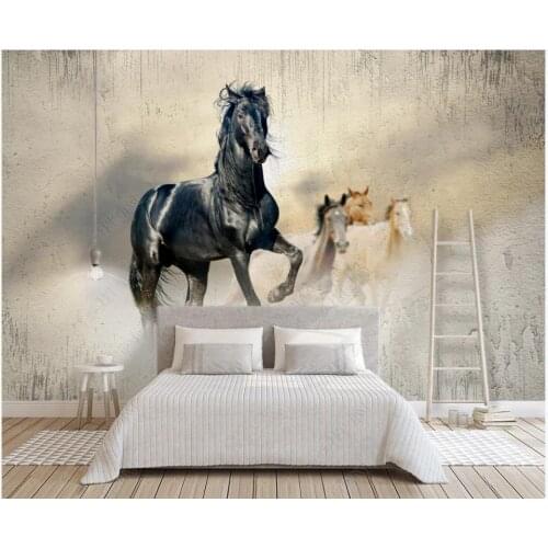 Custom photo wallpaper for walls 3 d mural European modern animal horse figure personality wallpaper living room background wall