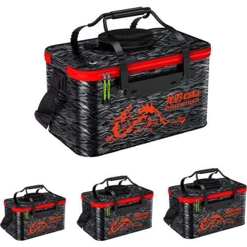 Portable Fishing Bucket Bag EVA Fishbox Handle Folding Outdoor Water Box Live Fish Bucket Thicken Fishing Tank Fishing Gear Bag