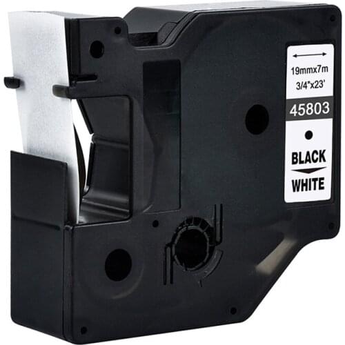 Labelzone 45803 compatible Dymo D1 19mm label printers black on white 3/4'' W x 23' L (19mm*7m) S0720830 for dymo label makers