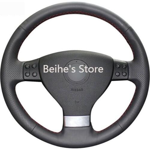 DIY Free Customized PU Steering Wheel Stitch on Wrap Cover For VW Golf 5 Polo