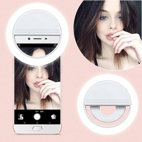 2019 LED Selfie Flash Light LED Fill Light Selfie Ring Light 250mAh USB Rechargable For Phone For iPhone Samsung Xiaomi Huawei