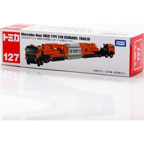 Takara Tomy Tomica Mercedes-Benz 4850 Type 240 Schnabel Trailer #127 Metal Diecast Vehicle Truck New
