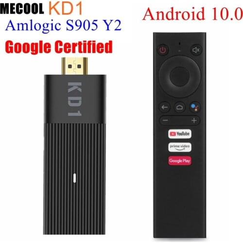 Mecool KD1 TV Stick Amlogic S905Y2 TV Box Android 10 2GB 16GB 2.4G&5G Dual Wifi BT 4.2 Google Certified Voice 1080P H.265 4K
