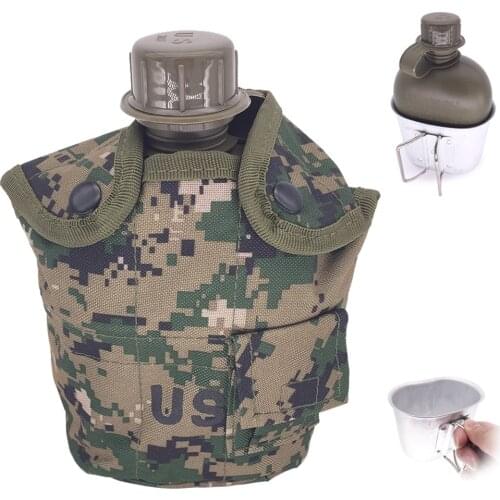 Military Outdoor Tactical Water Bottle Army Water Canteen Kettle With Pouch Cup Set Survival Tools For Hunting Camping Hiking