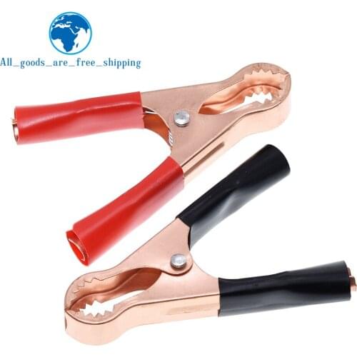 1SET 50A Red + Black 80mm Crocodile Car Caravan Van Battery Test Lead Clips Best Promotion Alligator Clips Connector Plug Power