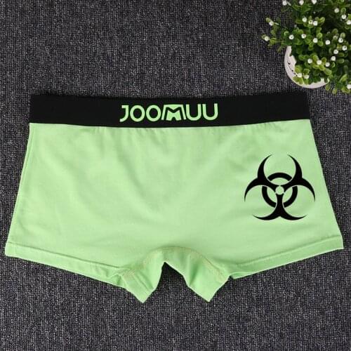 1pcs Women Cotton Cartoon Shorts Tomboy Mid-waisted Neutral Underwear Boxer Briefs Knickers Tran Les Lesbian Boyshort