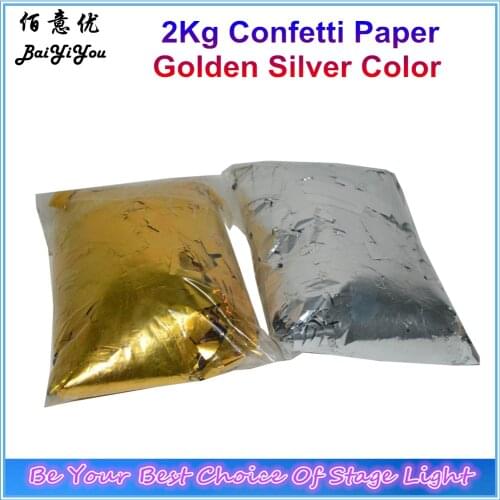 2Kg/lot Rectangle Shape Gold Silver Corlorful Confetti Paper For Confetti Cannon Machine Confetti Machine Stage Effect
