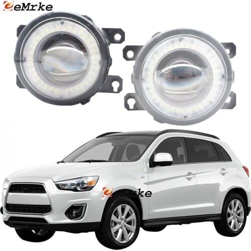 2 Pieces Car LED Lens Fog Lights Assembly Angel Eye DRL Daytime Runinng Light for Mitsubishi Outlander Sport (GA_W) ASX 2013