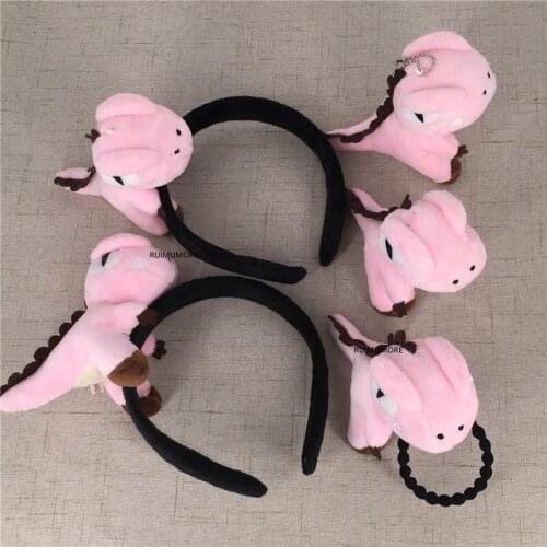 5Designs - Girls Hair Accessory Gift Dinosaur Plush Toy , 10CM Delicate Keychain Ring Pendant Doll