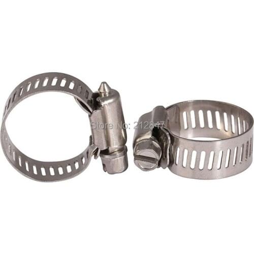 5pcs 8-12mm(6mm-12mm American Type Screw Band Worm Drive Hose Clamps, 304 Stainless steel hose Hoop Pipe Clips